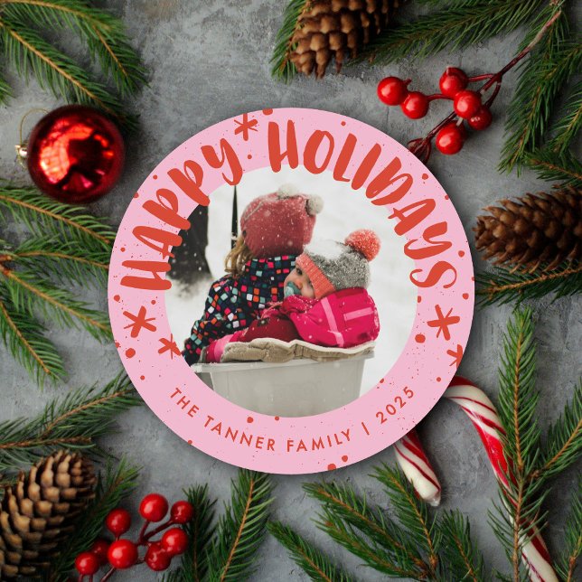 Trendy Modern Handwritten Holiday Photo Card (Creator Uploaded)