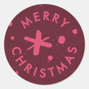 Trendy Modern Handwritten Merry Christmas Sticker