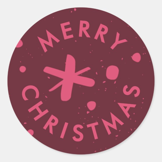 Trendy Modern Handwritten Merry Christmas Sticker (Front)