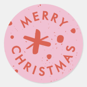 Trendy Modern Handwritten Merry Christmas Sticker