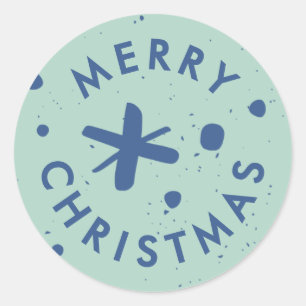 Trendy Modern Handwritten Merry Christmas Sticker