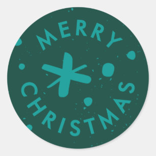 Trendy Modern Handwritten Merry Christmas Sticker