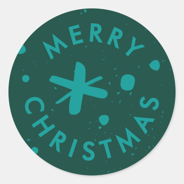 Trendy Modern Handwritten Merry Christmas Sticker (Front)