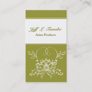 Trendy Modern Henna Indian  White Lotus Flower Business Card