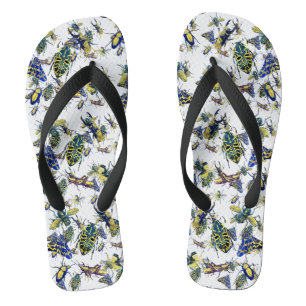 Trendy Modern Insects for Entomology Enthusiast Flip Flops