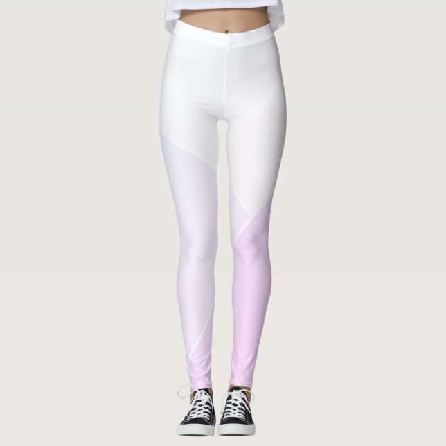 Trendy Modern Leggings Pink Blue Purple White (Front)
