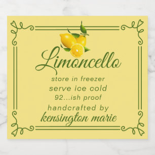 Trendy Modern Limoncello Label For Small Bottle  