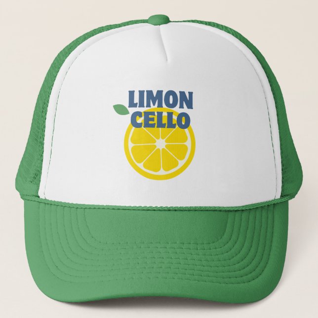 Trendy Modern Limoncello Liquor Trucker Hat (Front)