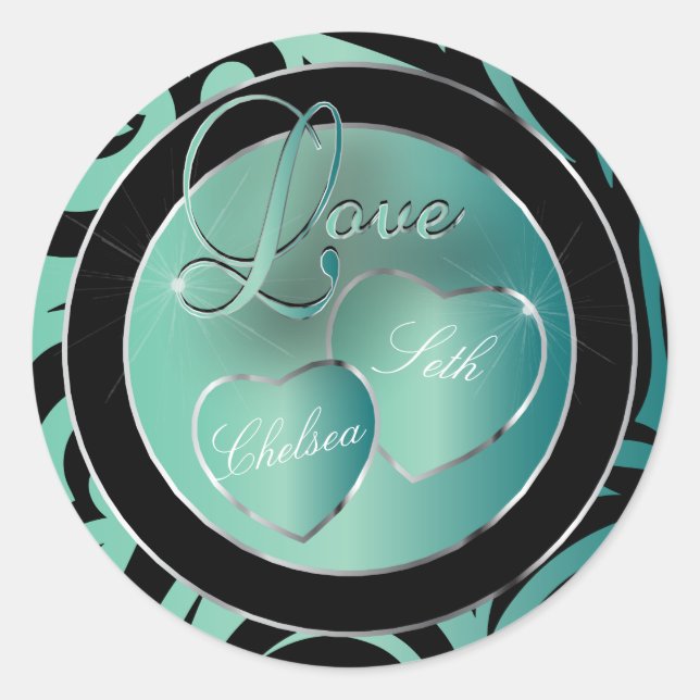 Trendy Modern Love | Personalise Classic Round Sticker (Front)
