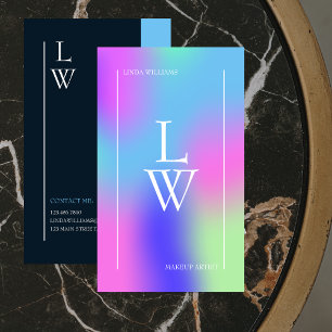 Trendy Modern Makeup Artist Colourful Gradient Business Card