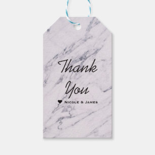 Trendy Modern Marble Elegant Wedding Favour Gift Tags