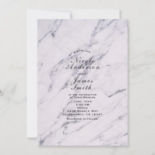 Trendy Modern Marble Elegant Wedding Invitations