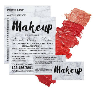 Trendy Modern Marble Makeup Artist Advertising Flyer