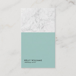 Trendy Modern Marble Makeup Artist Business Card