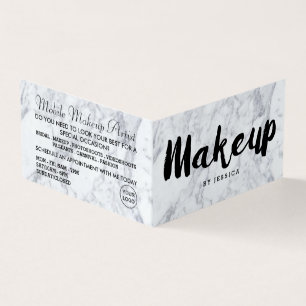 Trendy Modern Marble Makeup Artist Loyalty Card, Business Card