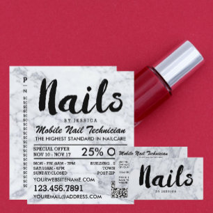 Trendy Modern Marble Nail Technician Business Card