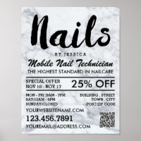 Trendy Modern Marble Nail Technician, Nail Salon