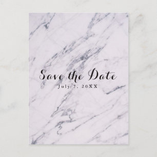 Trendy Modern Marble Wedding Save the Date Announcement Postcard