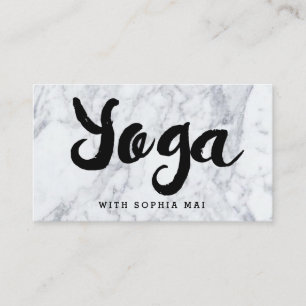 Trendy Modern Marble Yoga Instructor Business Card