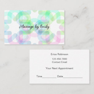 Trendy Modern Massage Appointment Business Cards
