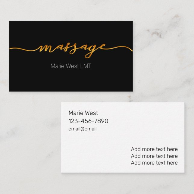 Trendy Modern Massage Services  Business Card (Front/Back)