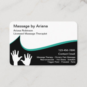 Trendy Modern Massage Therapy Business Card
