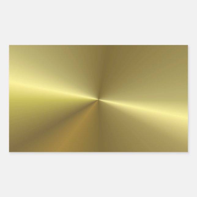 Trendy Modern Metallic Look Faux Gold Blank Rectangular Sticker (Front)