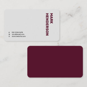 Trendy Modern Minimal Burgundy Business Card