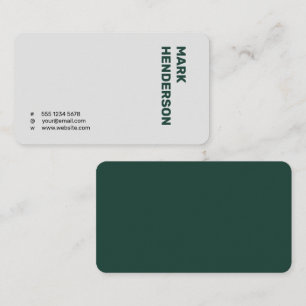 Trendy Modern Minimal Emerald Green Business Card