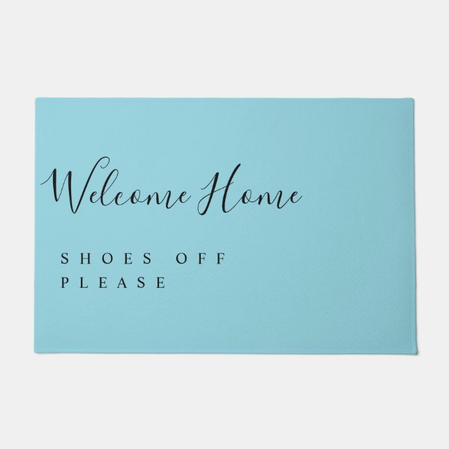 Trendy Modern Minimal Welcome Shoes Off  Doormat (Front)