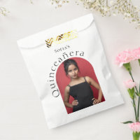 Trendy Modern Minimalist Arched Photo Quinceanera