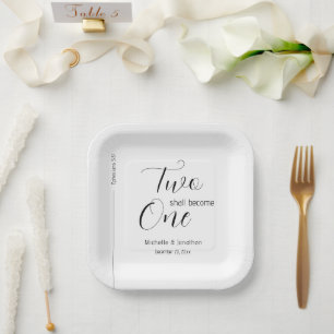 Trendy Modern Minimalist Christian Wedding Paper Plate
