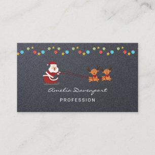 Trendy modern minimalist Christmas Business Card