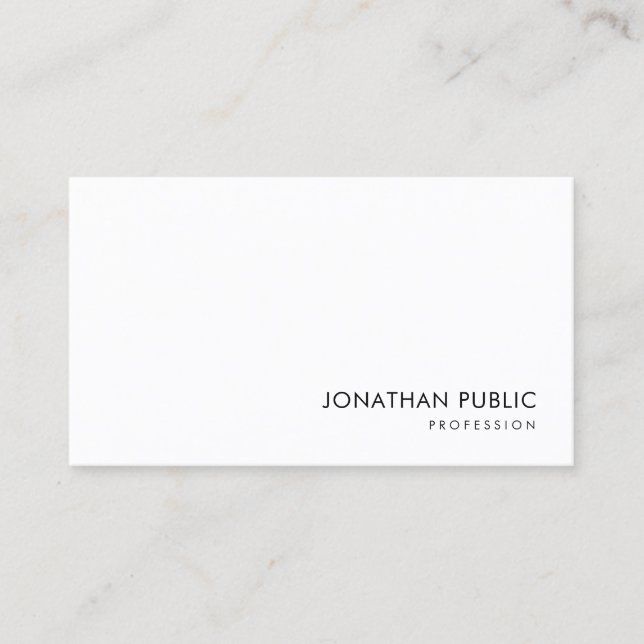 Trendy Modern Minimalist Elegant Design Template Business Card (Front)