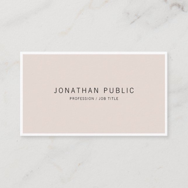 Trendy Modern Minimalist Elegant Simple Design Business Card (Front)