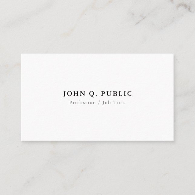 Trendy Modern Minimalist Elegant Simple Template Business Card (Front)