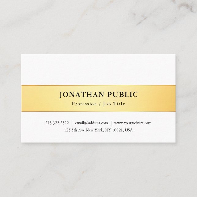 Trendy Modern Minimalist Elegant Simple Template Business Card (Front)