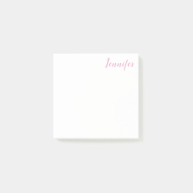 Trendy Modern Minimalist Professional Chic Pink Post-it Notes (Front)