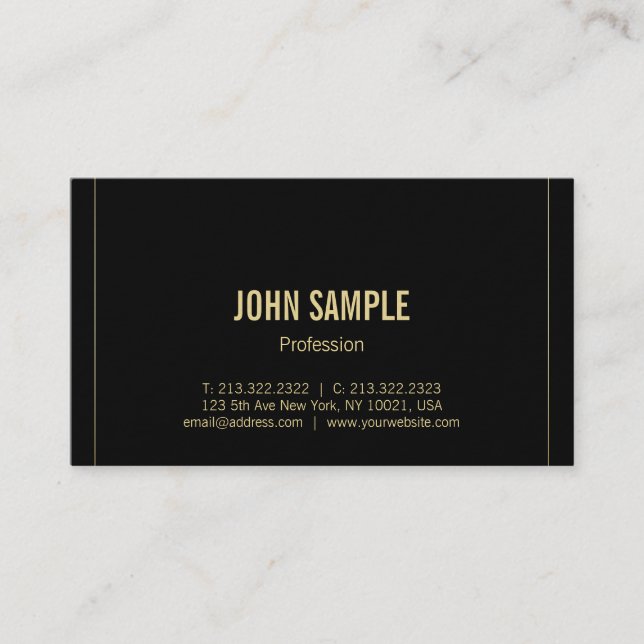 Trendy Modern Minimalist Professional Plain Luxury Business Card (Front)
