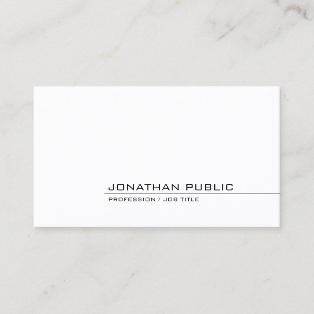 Trendy Modern Minimalist Template Professional Top Business Card (Front)