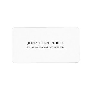 Trendy Modern Minimalistic Elegant Plain White Label