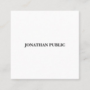 Trendy Modern Minimalistic Template Professional Square Business Card