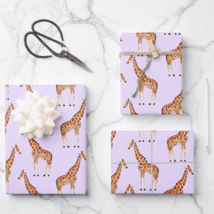 Trendy Modern Modern Safari Jungle Animals Giraffe Wrapping Paper Sheet