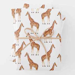 Trendy Modern Modern Safari Jungle Animals Giraffe Wrapping Paper Sheet