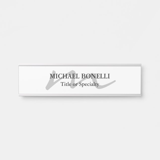 Trendy modern monogram initial professional  door sign (Front)