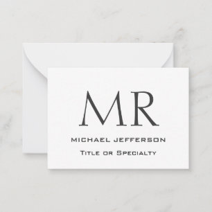 Trendy Modern Monogram Plain Minimalist Card