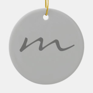 Trendy modern monogram professional grey ceramic tree decoration