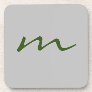 Trendy modern monogram professional grey coaster