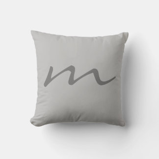 Trendy modern monogram professional grey cushion