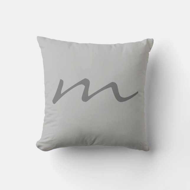 Trendy modern monogram professional grey cushion (Front)
